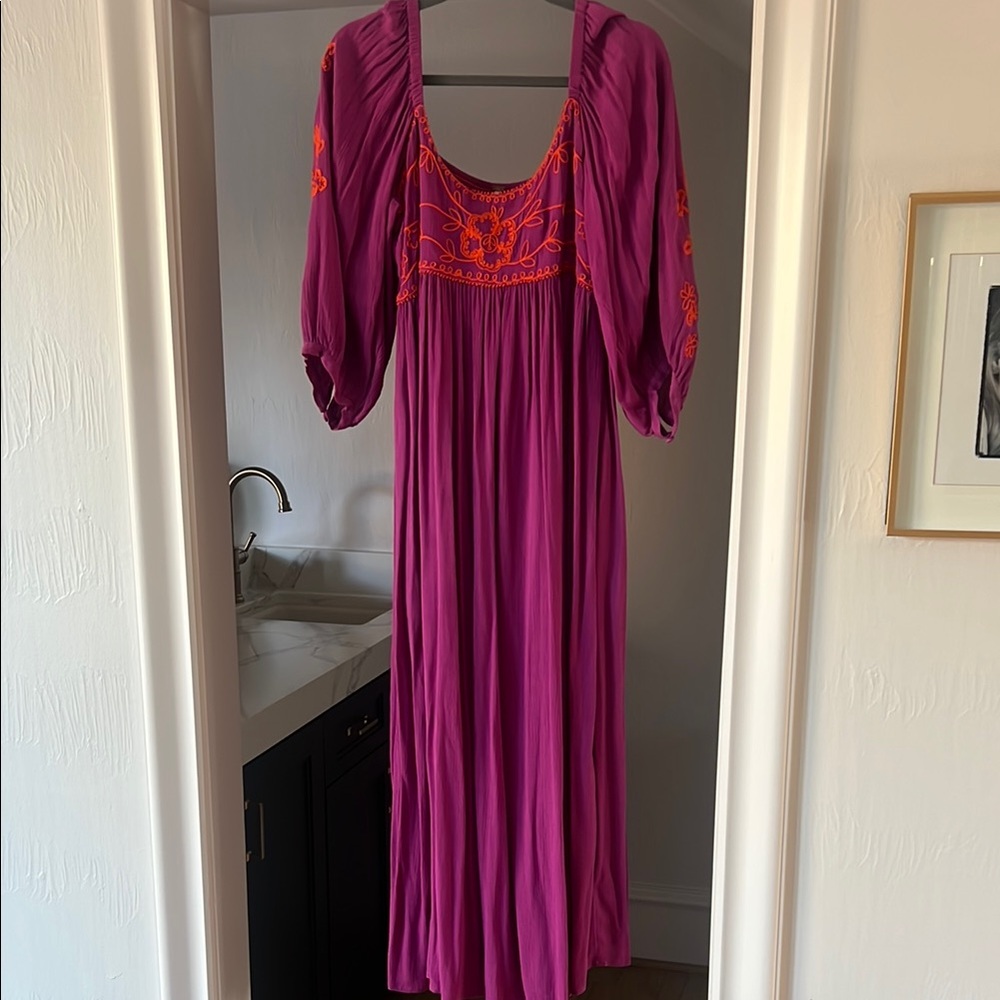 Embroidered Purple Dress